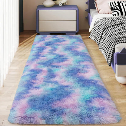 VIKAMA Ultra-Soft Running Rug Bedroom & Hallway Anti-Slip Mat Fluffy Plush Bedside Dormitory Carpet Home Decor