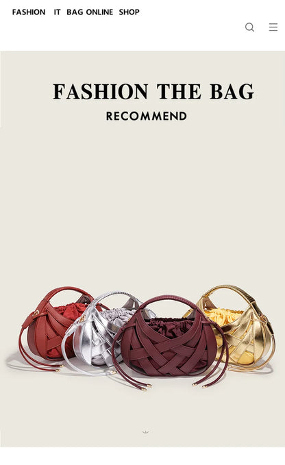 Fashion Woven Hollow Women Handbags Luxury Designer Ladies Shoulder Messenger Bag Small Totes Tassel Lady Composite Bag Burgundy