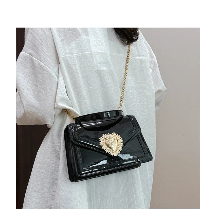 Light Luxury Burgundy Handbags for Women Trendy Versatile Buckle Flip Shoulder Bags Female Casual Commuting Chain Crossbody Bag