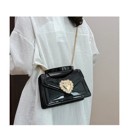 Light Luxury Burgundy Handbags for Women Trendy Versatile Buckle Flip Shoulder Bags Female Casual Commuting Chain Crossbody Bag
