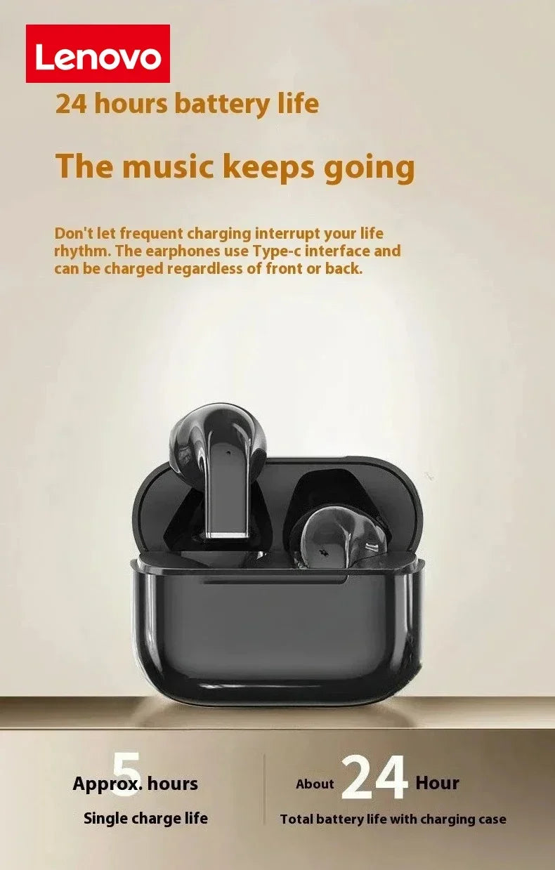 Lenovo Mini Pro 5s Earphones Wireless Bluetooth Earbuds Long-Last Noise Cancellation Headphones Extended Battery Life With Mic