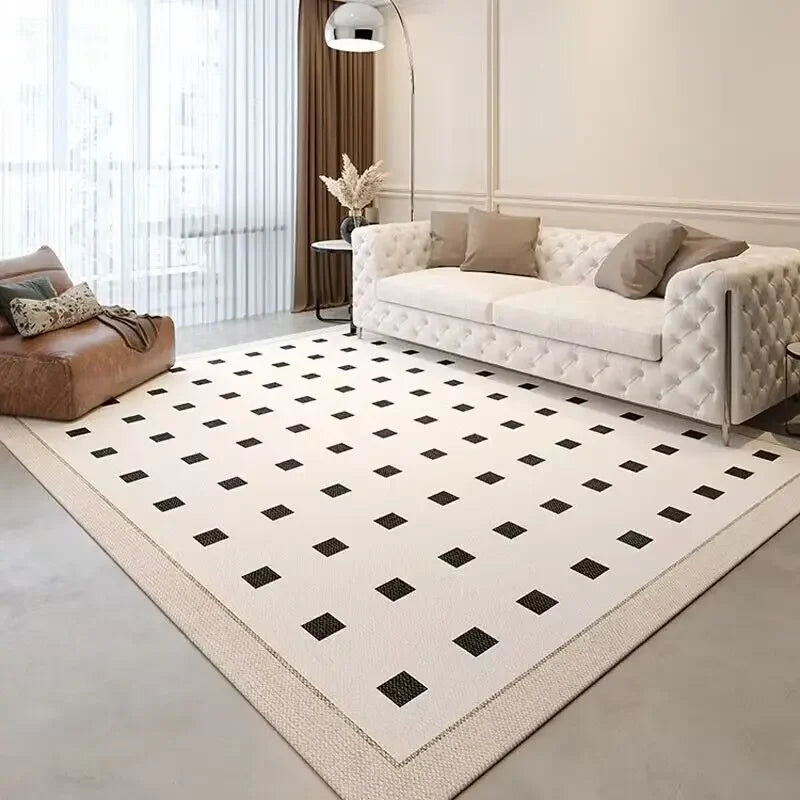 VIKAMA Nordic Style Living Room Carpet Soft Non-Slip Dirt Resistant Mat for Sofa End Table Bedroom Cloakroom Home Decor