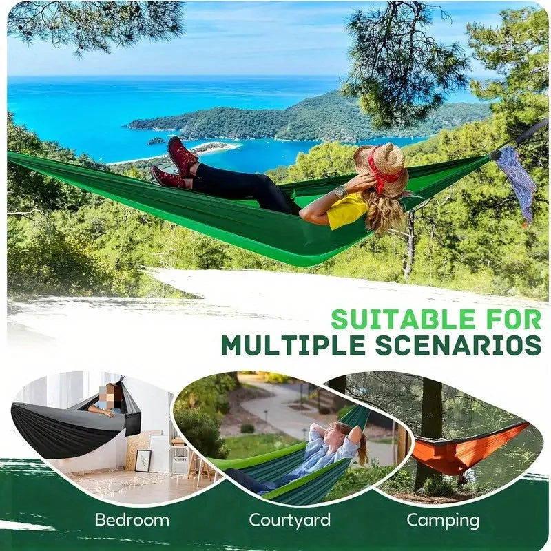 Ultralight Travel Hammock 661.39lbs Capacity Breathable Quick Dry with 2 Carabiners 2 Straps for Indoor Outdoor
