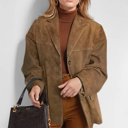 2024 Autumn Winter Women Jacket With Lapel Woman Casual Single Breasted Pocket Long Sleeve Short Coat Street Overcoat