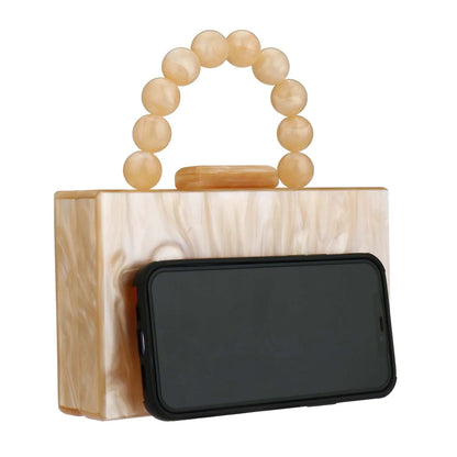 Beading Handbag Marble Acrylic Luxury Box Clutch Evening Bags Wedding Party Chain Shoulder Bag Dinner Dress Purse Festival Gift
