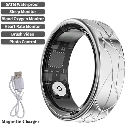 2026 Smart Ring Health and Sleep Tracker Heart Rate Blood Oxygen Monitor Brush Video 5ATM Waterproof Multi Sports Men Women Ring