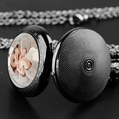Custom Picture Unique Creative Quartz Pocket Watches Necklace Accessory Chain Clock Kids Souvenir Best Gifts For Women Men