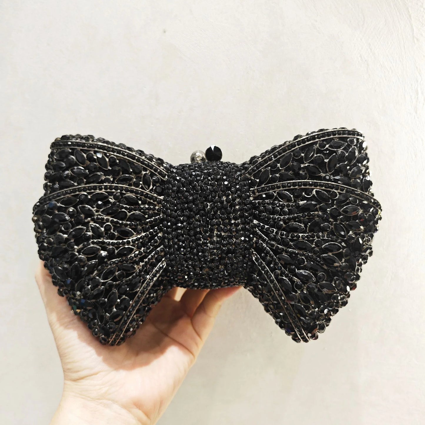 XIYUAN Silver White Rhinestone Evening Bag Muti-color Bow Diamond Clutches Wedding Party Purse Female Luxury Bridal Handbag Gift