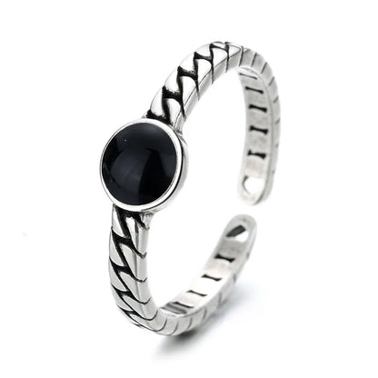 VENTFILLE 925 Sterling Silver Geometric Multilayer Round Bead Ring Female Fashion Punk Temperament Prevent Allergy Charm Jewelry