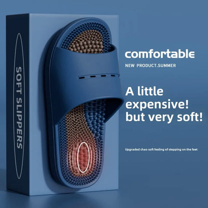 Massage Slippers Men's Summer Indoor Home Bathroom Bath Sole Acupoints Foot Therapy Non-slip Sandals Men's Men Slippers  Shoes