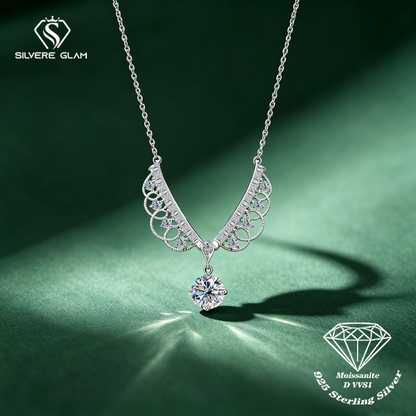 TY 925 Sterling Silver Moissanite Lace Necklace Women D-Color Moissanite Brand Necklace 1Carat Lab Moissanite Luxury Jewelry
