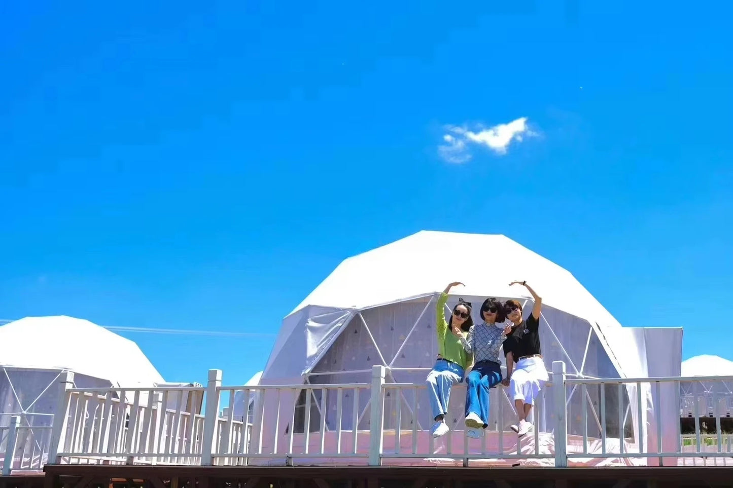 Customize Style Outdoor Glamping Luxury Hotel Tent Multi Color PVC Material Waterproof Geodesic Dome Tent for Family Camping