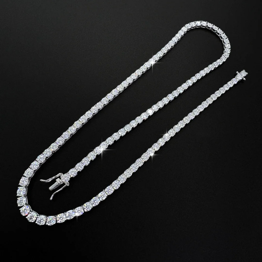 D Color Moissanite Tennis Necklace 100% 925 Sterling Silver 2-6mm Classics with GRA Necklaces for Women Man Wedding Jewelry Gift