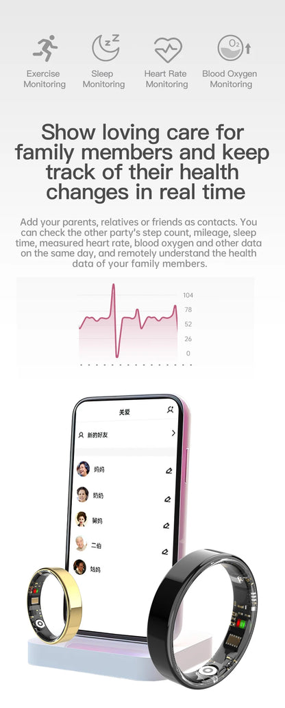 2026 SIMSONLAB New Smart Ring for Men Women Gift Bluetooth Call Blood Pressure Monitor Heart Rate 5ATM Waterproof for Xiaomi