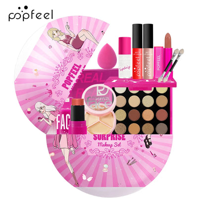 POPFEEL Makeup Gift Set Includes Lipstick, Eyeshadow, Concealer, Can Be Given As a Gift to Family Members, Lovers, or Friends.