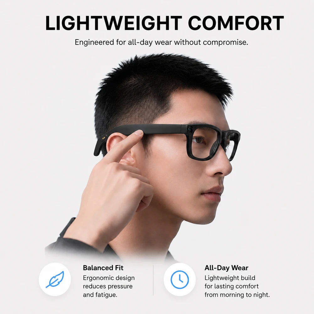 2026 Smart Glasses With AI Voice Assistant AI Voice Wake Up AI Photo Recognition New Intelligent Q&A Interactive Eyewear