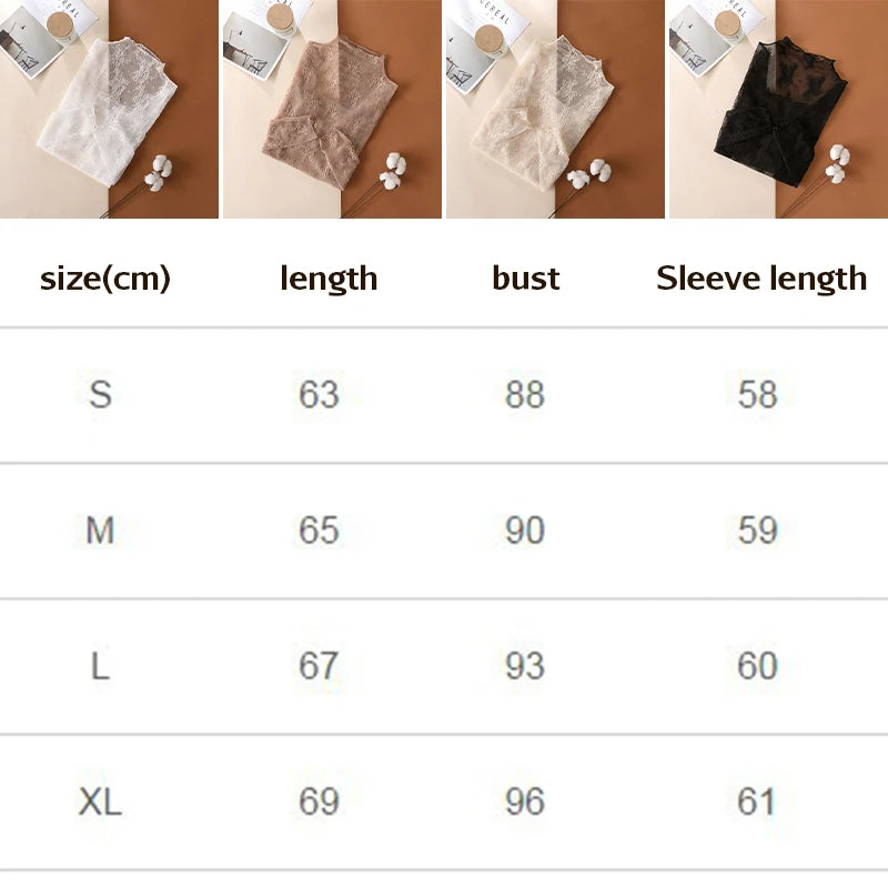 Sexy Women Mesh T-Shirts Transparent Lace Blouse Long Sleeve See Through Tops For Women Bottoming Shirt Sheer Tees Body Crop Top