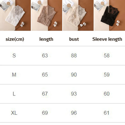 Sexy Women Mesh T-Shirts Transparent Lace Blouse Long Sleeve See Through Tops For Women Bottoming Shirt Sheer Tees Body Crop Top