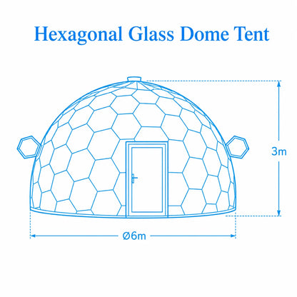 Luxury Transparent Glass Dome House Geodesic Tent Aluminum Frame Four Season Outdoor Glamping Hotel Resort Camping Custom