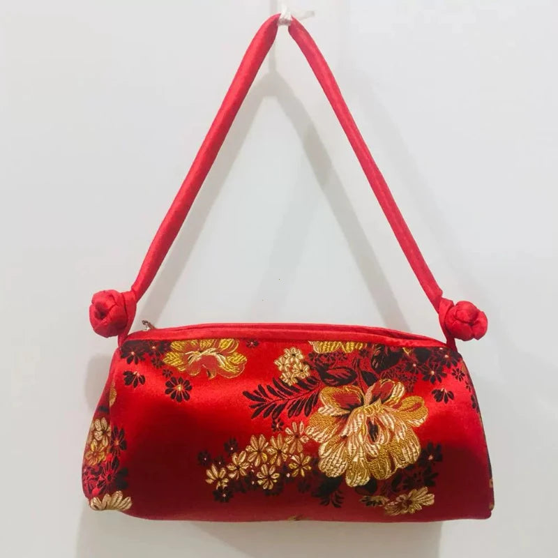 Fashion Luxury Chinese Style Silk Bag Women Handbag Japanese Hand Embroidery Totes Cheongsam Female Cosplay Bags Clutch Purses