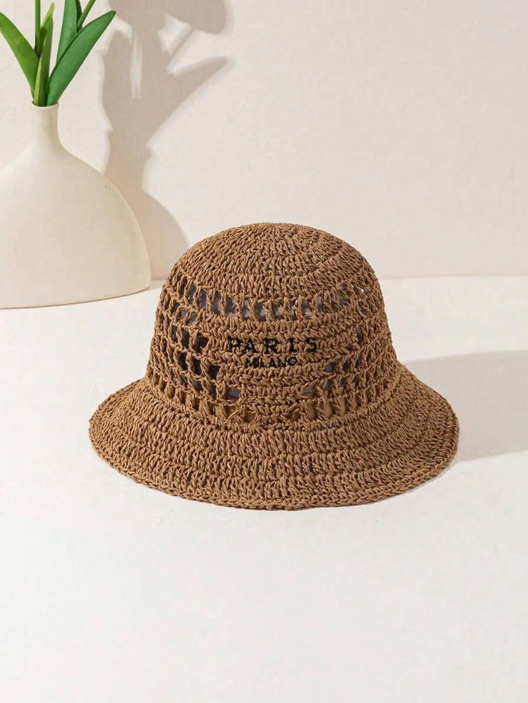 Summer Sun Hats for Women Straw Hat Showing Face Small Bucket Hat Large Brim Sunshade  Sunscreen Seaside Beach Cap Ventilate