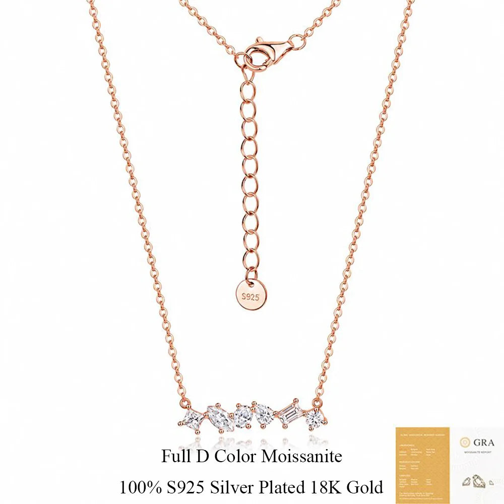 COSYA 1.6cttw Moissanite Necklace For Women S925 Silver Plated 18K Gold Pear/Oval Muti Cut D Color Lab Diamond Fine Jewelry Gift