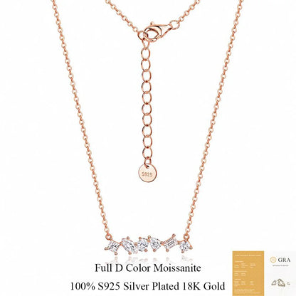 COSYA 1.6cttw Moissanite Necklace For Women S925 Silver Plated 18K Gold Pear/Oval Muti Cut D Color Lab Diamond Fine Jewelry Gift