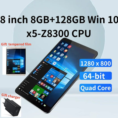 8.0 Inch Newest Sales 64 Bit AR2 Windows 10 Tablet PC Z8300 CPU 1280*800 Pixel Dual Camera Quad Core 8GB DDR3 RAM 128GB EMMC