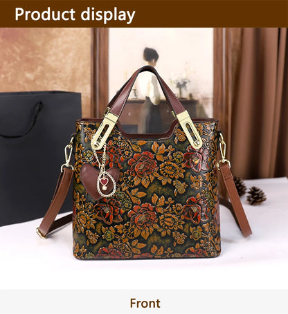 2025 New Retro Luxury Large Capacity Handbag Women's Shoulder Crossbody Bag for Middle-Aged Ladies Mom Bag Elegant Style