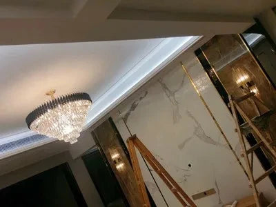 Villa Luxury Living Room Chandelier K9 Crystal Restaurant Pendant Lights Modern Ceiling Chandelier Dining Table Indoor Home Lamp