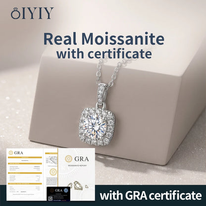OIYIY Moissanite Necklace for Women 925 Sterling Silver D VVS1 GRA Certified Lab Grown Diamond Pendant Luxury Fine Jewelry Gift