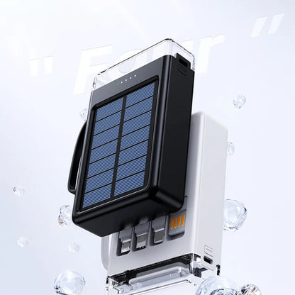 Lenovo 50000mAh Fast Charging solar compact portable LED light mobile power bank built-in cable power bank suitable for iPhone