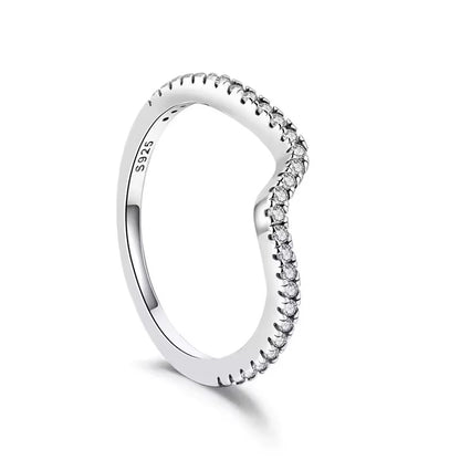 New 925 Sterling Silver Rings Stackable Infinite Silver shining Zircon Ring For Women Wedding Anniversary Birthday Jewelry Gift