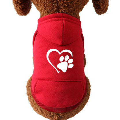 Autumn and Winter Pet Clothes Warm Doggy Clothing Puppy Sweatshirt Sport Pocket Hoodies for Small Dogs Cats Soft Fleece Sweater