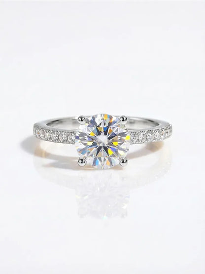 Real 1-5CT Classic Round Moissanite Diamond Rings for Women Wedding Real 925 Sterling Silver Designer Luxury Fine Jewelry