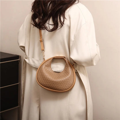Fashion Black Half Moon Bag Luxury Pu Leather Ladies Purses and Handbags Crossbody Women Shoulder Bags
