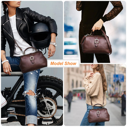 CONTACT'S Genuine Leather Sling Shoulder Bags for Women Luxury Designer Tote Bag Women‘s Bag Handbag Fashion Ladies’ Doctor Bag