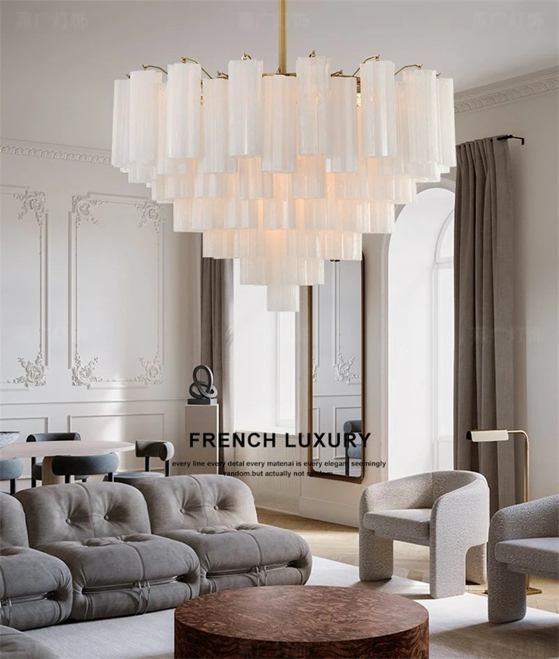 French Style Artistic Chandelier Medieval Colored Glass Retro Lighting for Living Room Dining Room Bedroom Villa Staircase Home
