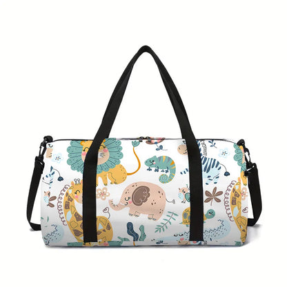 animal horse panda cat dog 3D Printed Large Capacity Travel Bags Barrel Shape Crossbody Bag Outdoor Sports Bags Gym Yoga Bag
