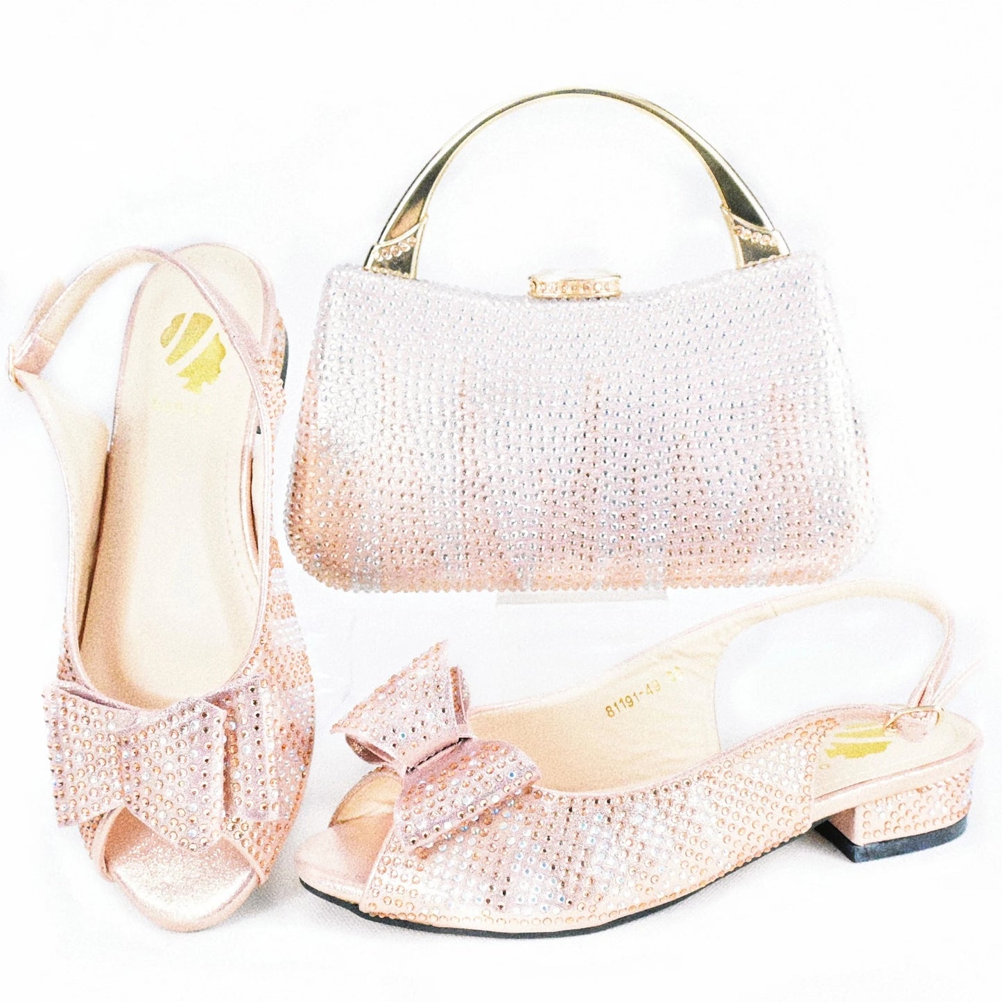 Doershow nice African Shoes And Bag Matching Set With blue Hot Selling Women Italian Shoes And Bag Set For Party  HAS1-10