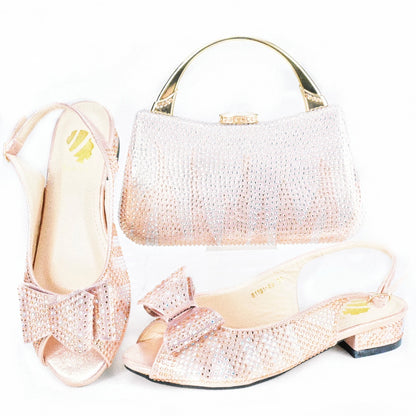 Doershow nice African Shoes And Bag Matching Set With blue Hot Selling Women Italian Shoes And Bag Set For Party  HAS1-10