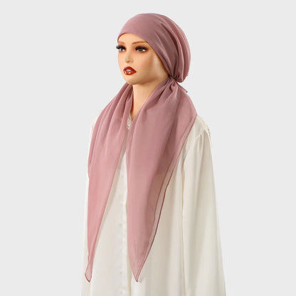 New Muslim Instant Hijab Scarf Print Turban Thick Hair Bonnet Night Cap Turban For Sleeping Elastic Hair Satin Bonnet For Sleep