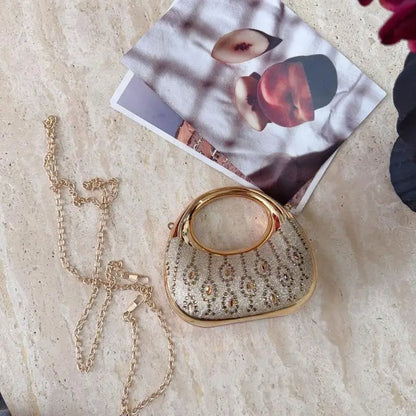 New Fashion Rhinestone Purses And Handbags Mini Golden Evening Bag Luxury Shoulder Bags Funny Party Wedding Acrylic Clutch Purse
