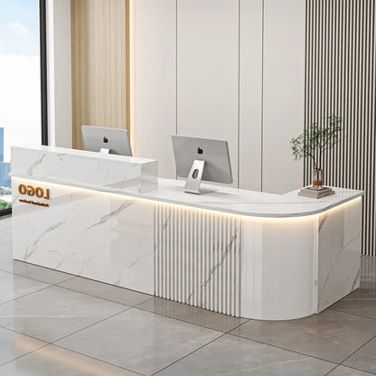 Customized Cashier Podium Counter Reception Desk Small Reception Desk For Salon Bancone Per Negozio Office Furniture