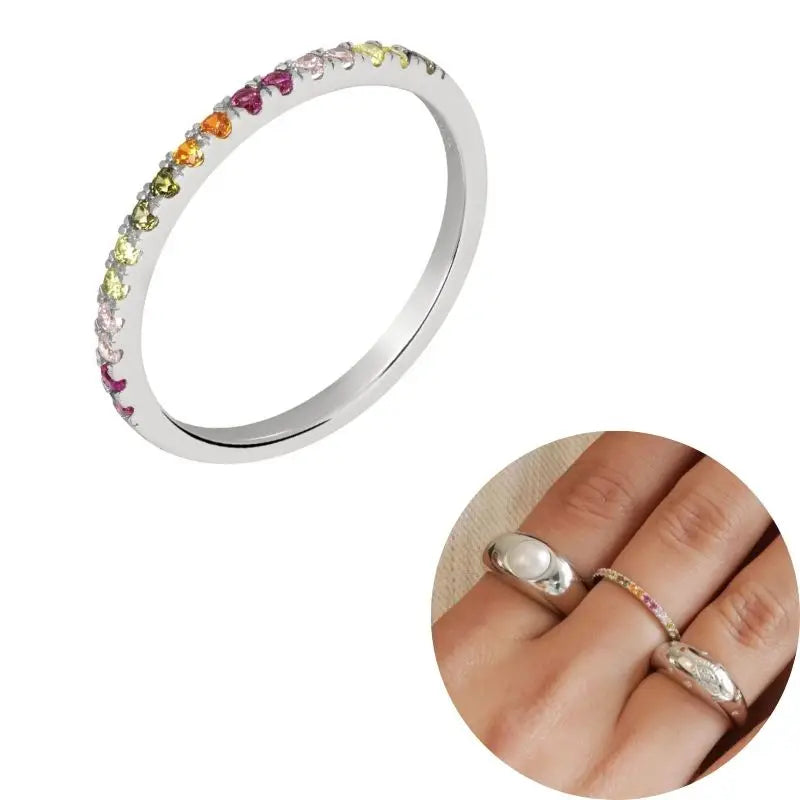 24K Gold Plated Colorful Crystal Gold Rings Turquoise Engagement Wedding Anniversary Ring Light Luxury Fashion Jewelry Gifts A40