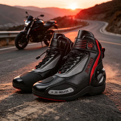 Men's Motorcycle Boots Waterproof Cross-country Travel Ankle Boots Women's Breathable and Wear-resistant Cycling Shoes