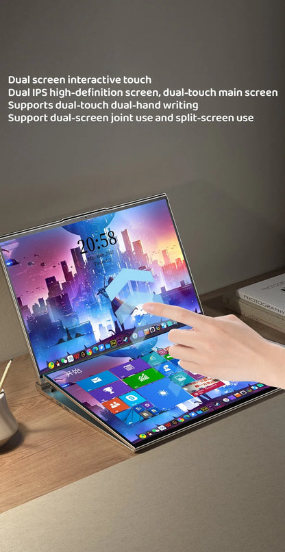 GLF-S1 Laptop 16+16 Inch Big Dual Screen Intel I3-1215U Laptop Computers Camera Windows 11 DDR4 M.2 2280 2TB WIFI Dual Notebook