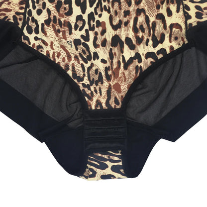 Printing Leopard Bodysuit For Women Holiday Tight Leotard With Underwire Cup