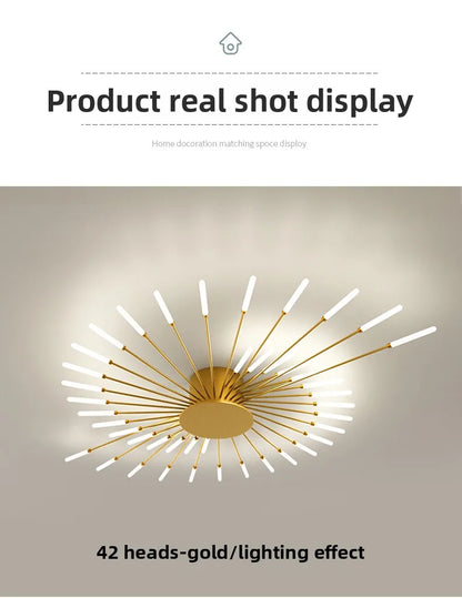 Minimalist LED Ceiling Lamp, Elegant Swirl Firework Design for Living Room, Bedroom, Dining Room