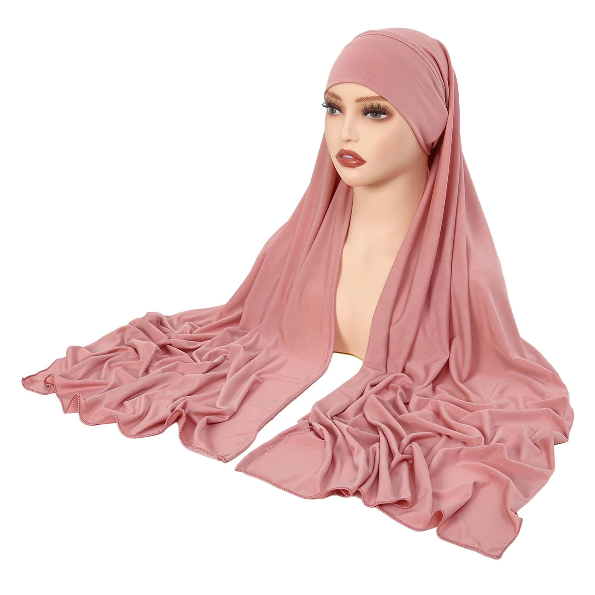 Crystal Hemp Women's Hijab Solid Color Muslim Ladies Turban Soft Elastic Headscarf Middle Eastern Head Wrap Head Scarf
